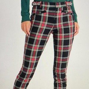 Gap Skinny Ankle Pants with Buckle Detail and Tartan Design